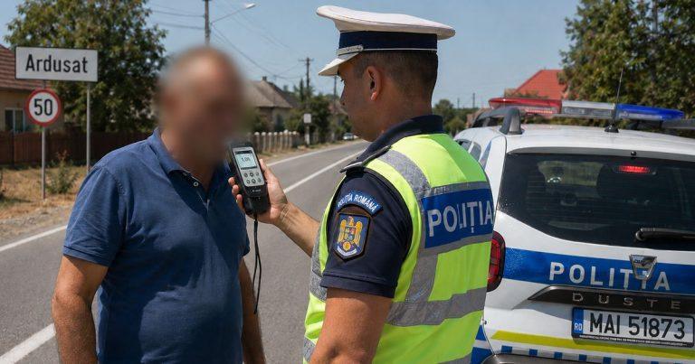 Dosar penal după un control în trafic la Ardusat: alcoolemie ridicată pentru un șofer de 55 de ani