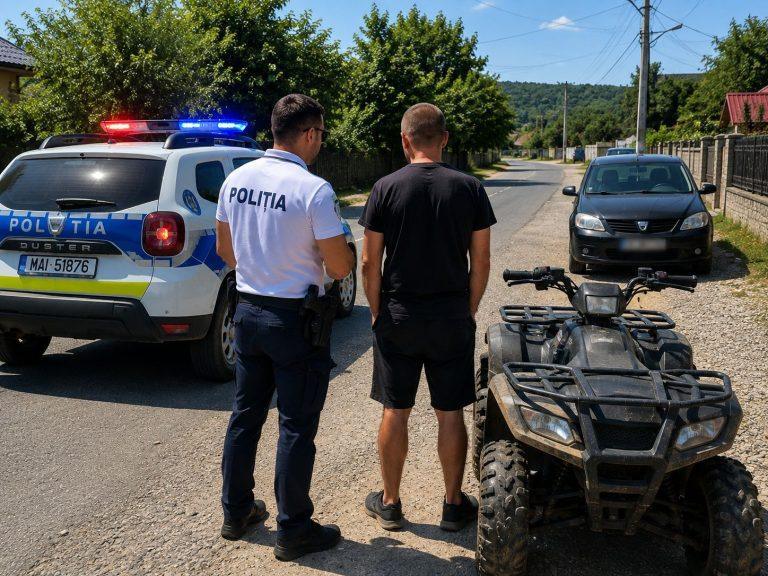 A fugit după accidentul din Berbești, dar polițiștii l-au găsit rapid: conducea ATV-ul fără permis