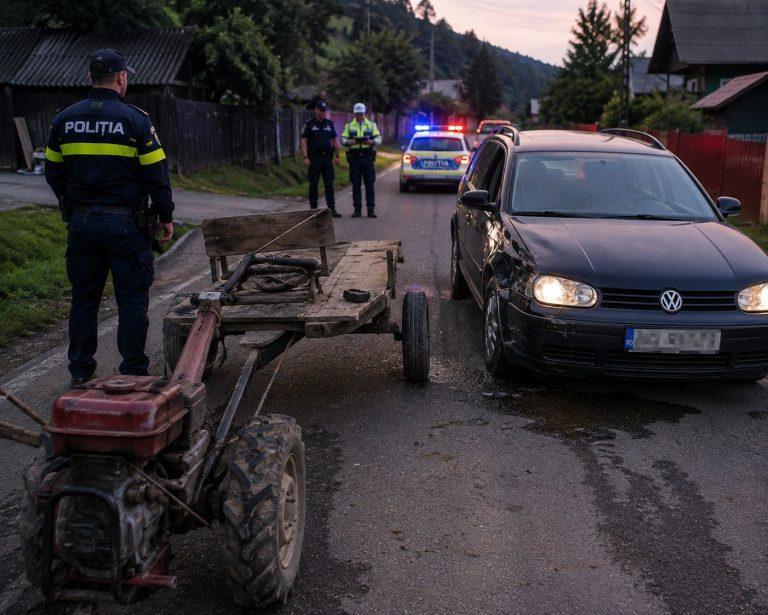 Incident neobișnuit la Moisei: o scândură folosită drept banchetă ar fi lovit o mașină din sens opus
