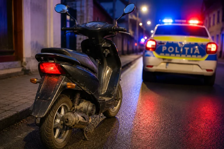 Oprit pe strada Bogdan Vodă: ce au descoperit polițiștii la mopedul unui sighetean