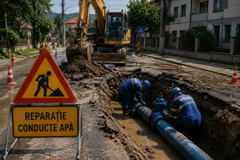 Intervenție VITAL la rețeaua de apă din Satu Nou de Sus, în 5 august: între orele 08.30 și 12.00
