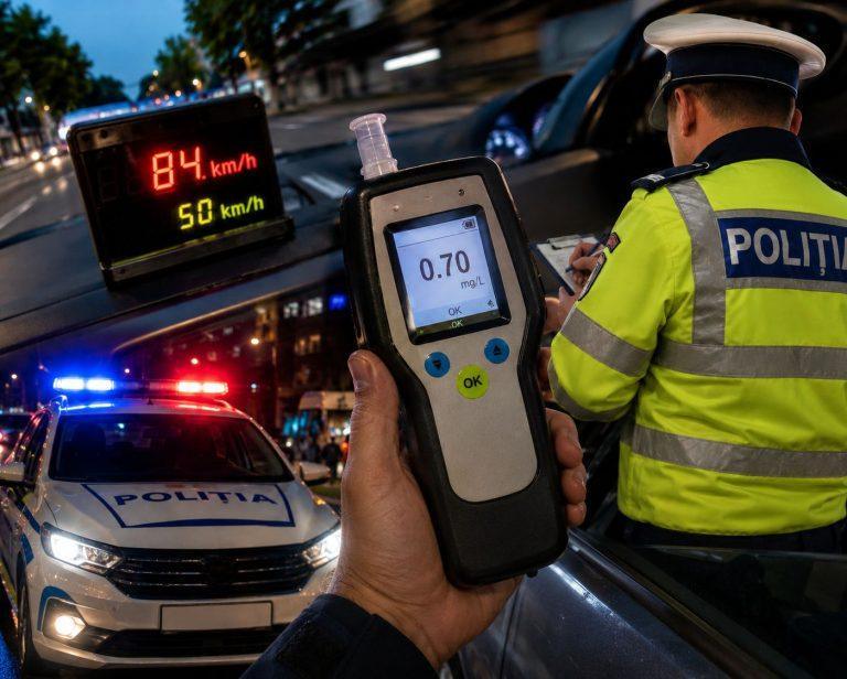 „Gonea” cu 84 km/h prin Baia Mare, dar asta nu a fost singura problemă: ce a arătat etilotestul